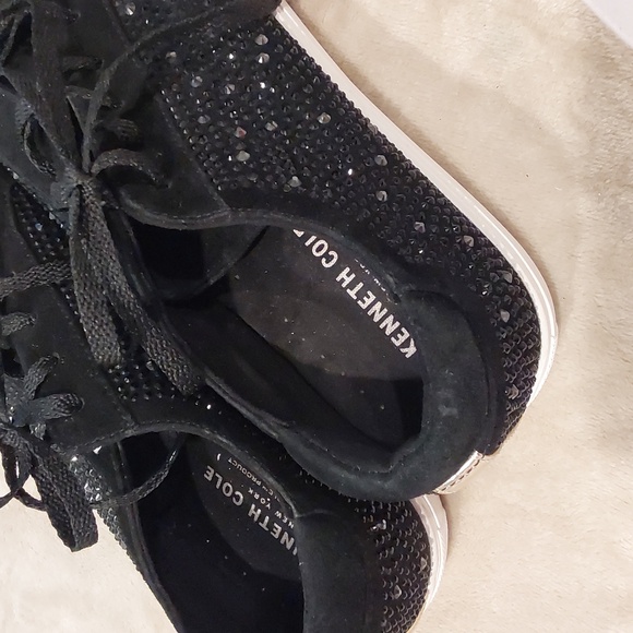 Kenneth Cole New York Kam sneakers black Leather with rhinestones Sz 9.5 M - Picture 14 of 16